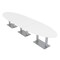 Skutchi Designs 45 in W, 165.75 in L, 29 in H, Engineered Wood Top, White HAR-OVL-45X166-DOU-XD09 - alternate 1